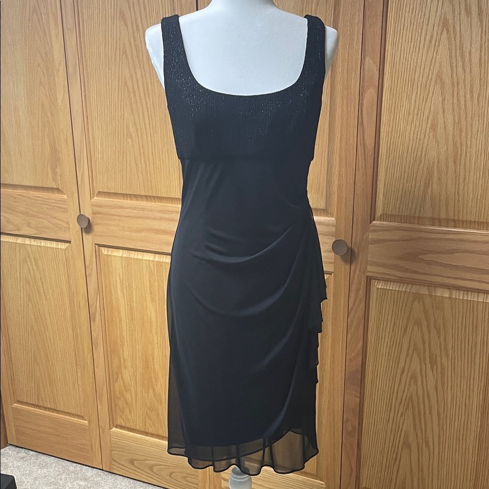 Alex Evenings Black Sleeveless Cocktail Dress